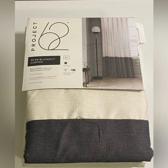 COPY - Blackout Color Block Curtain Panel - Project 62. 50"W x 84"L - Picture 2 of 4